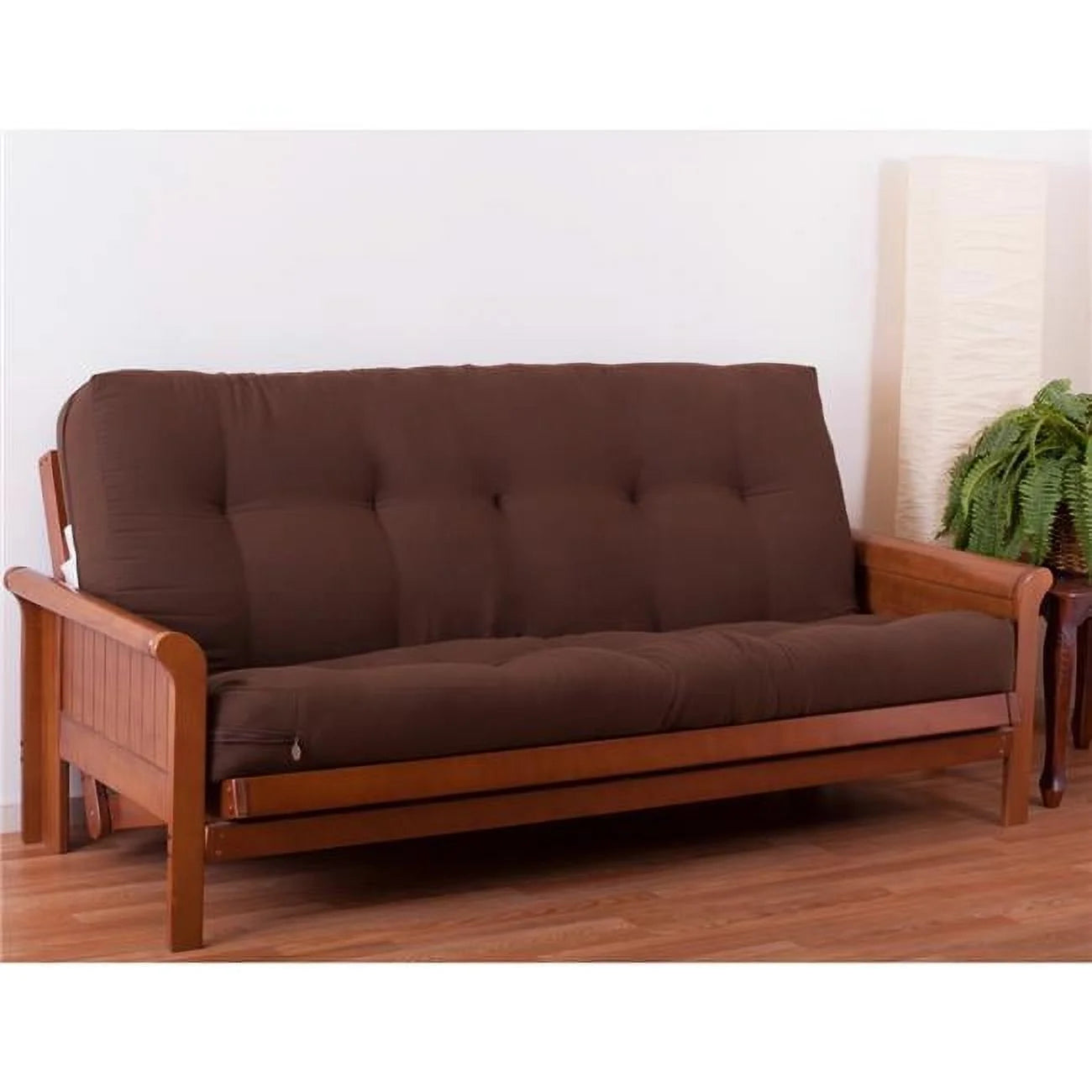 8 in. Renewal Twill Queen Size Futon Mattress, Chocolate