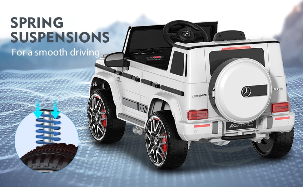 12Volt 1 Seater Mercedes-Benz G63 Licensed Powered Ride on Toy with Remote Control, Gift for Kids Aged 2~4 Years -Red