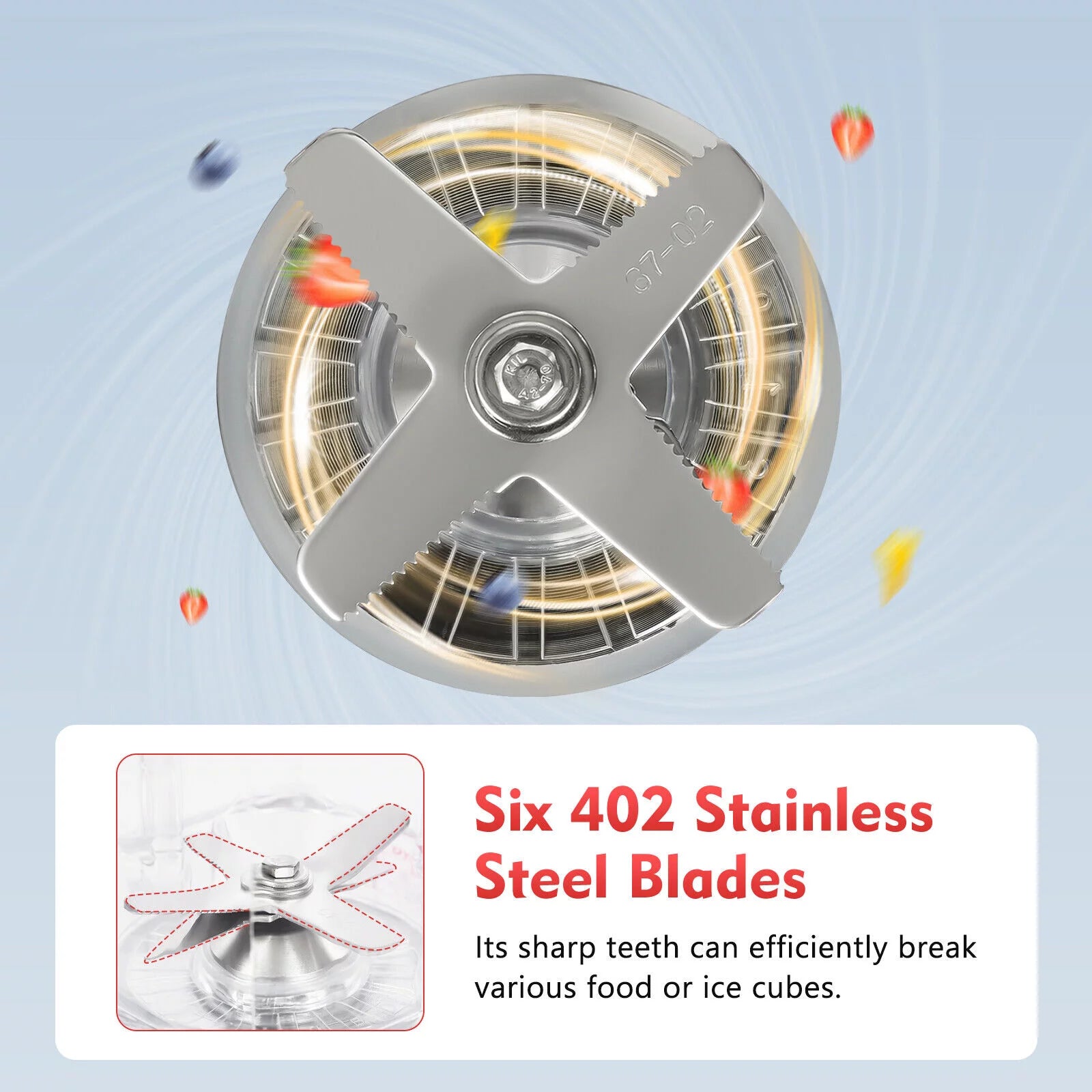 2L Professional Blender Countertop Blender Smoothie Maker Commercial 3HP 2200W(Black)