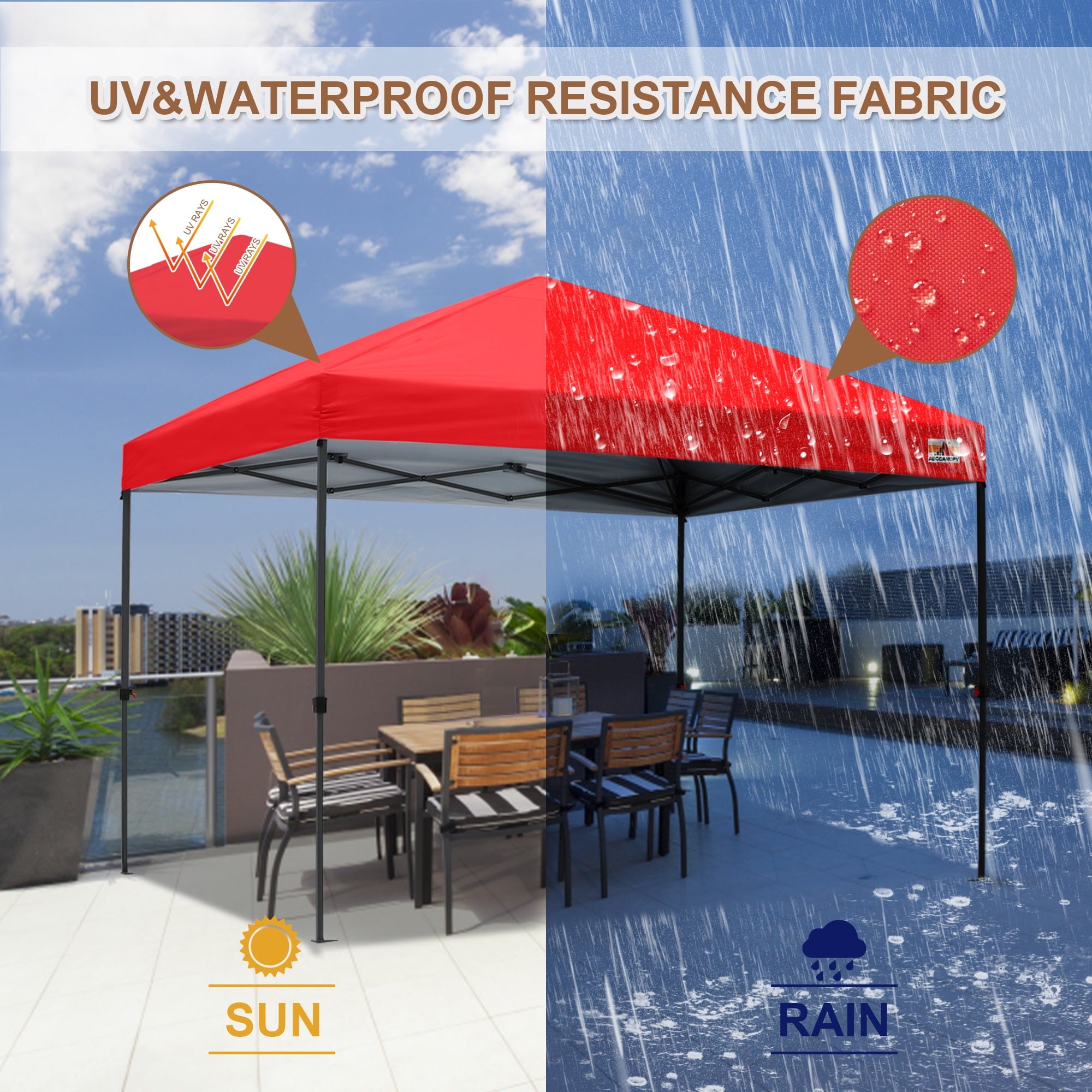 ABCCANOPY 10 ft x 10 ft Easy Pop up Outdoor Canopy Tent, White