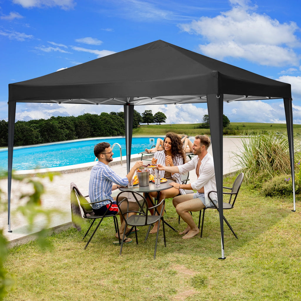 10'x 10' Pop up Canopy 1 Person Setup Canopy Portable Outdoor Party Instant Shelter with 4 Removable Sidewalls & Carrying Bag for Wedding Picnics Camping, White