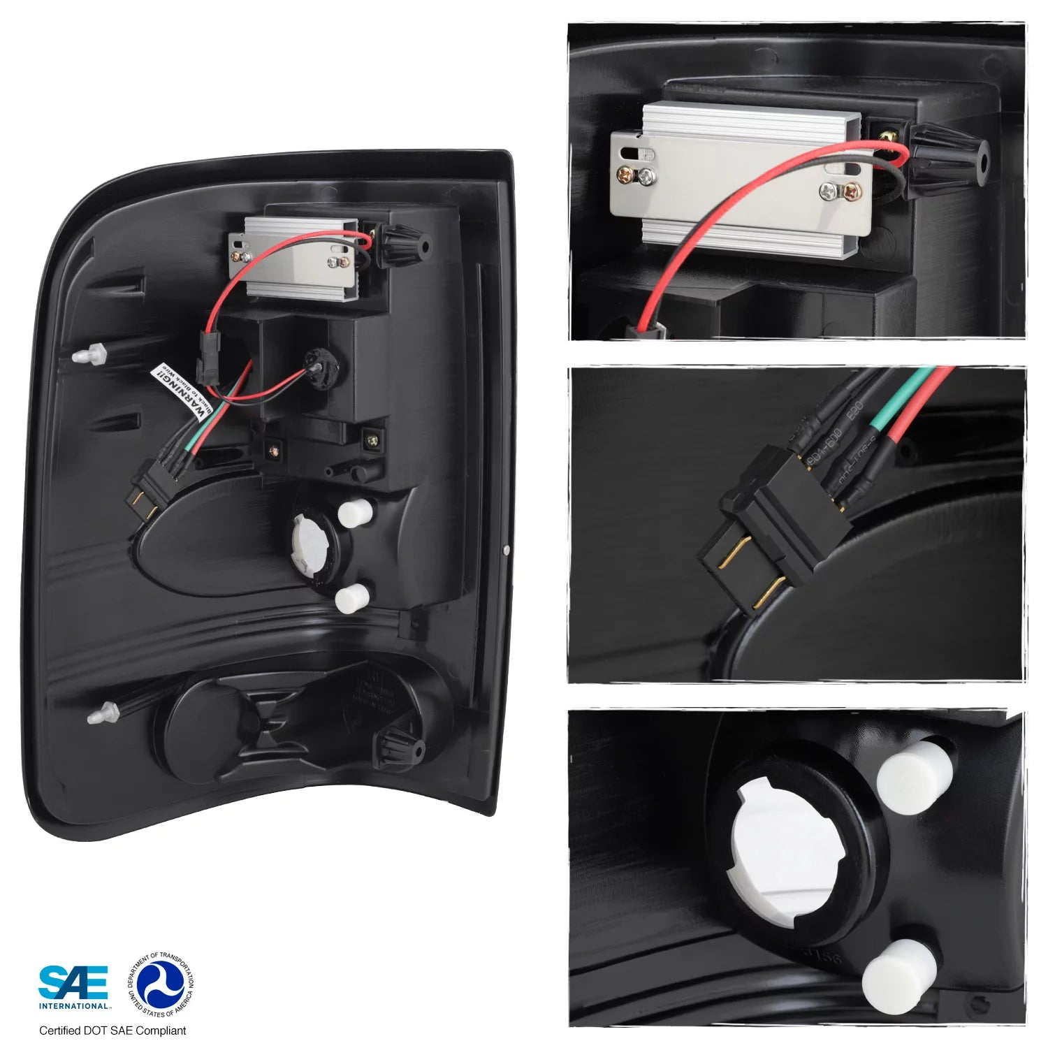 AKKON - For 04-08 Ford F150 Styleside Model Pickup Truck Black Smoke LED Tail Lights Brake Lamps Replacement