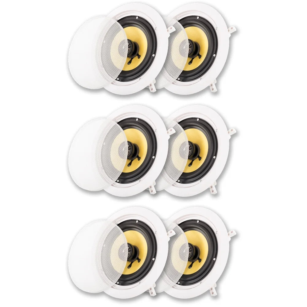 Acoustic Audio HD-6 In Ceiling 6.5" Speakers Home Theater Surround Sound 3 Pair Pack