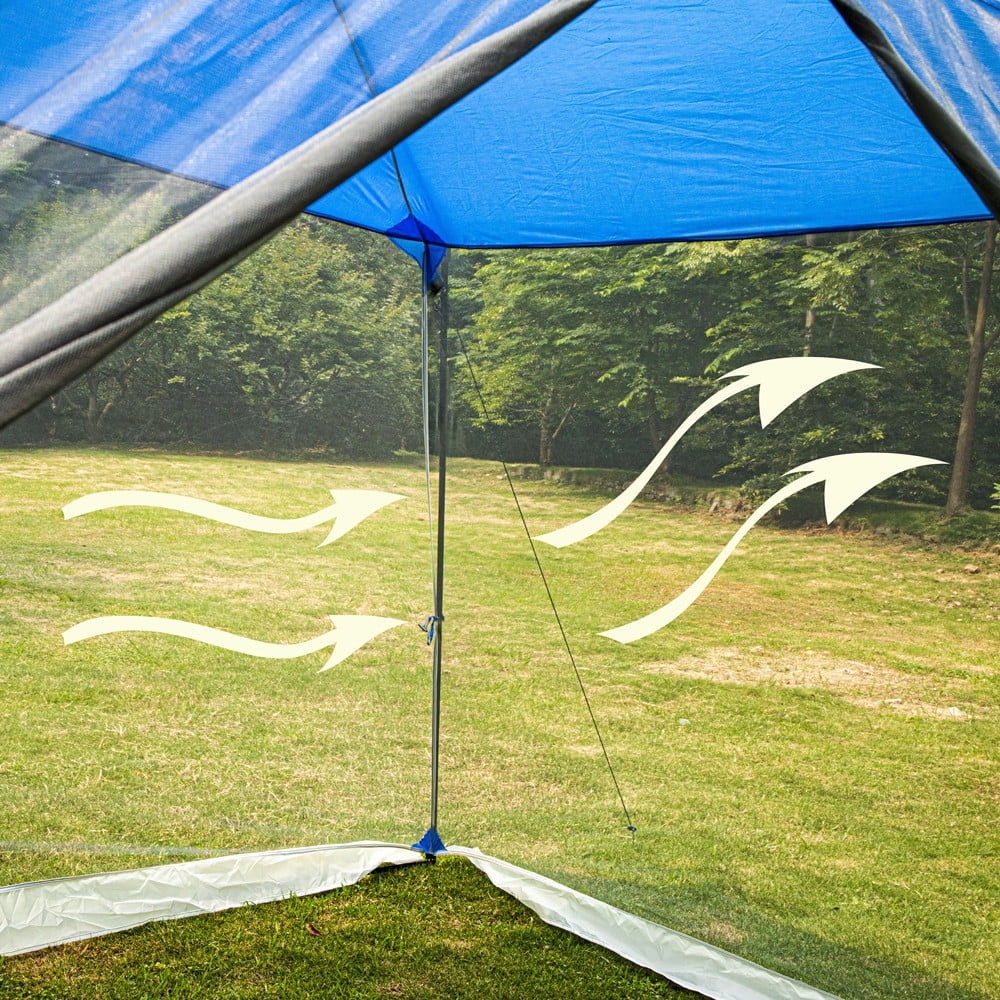 Alpha Camper 13' x 9' Screen House Canopy Sun Shade with One Room, Blue