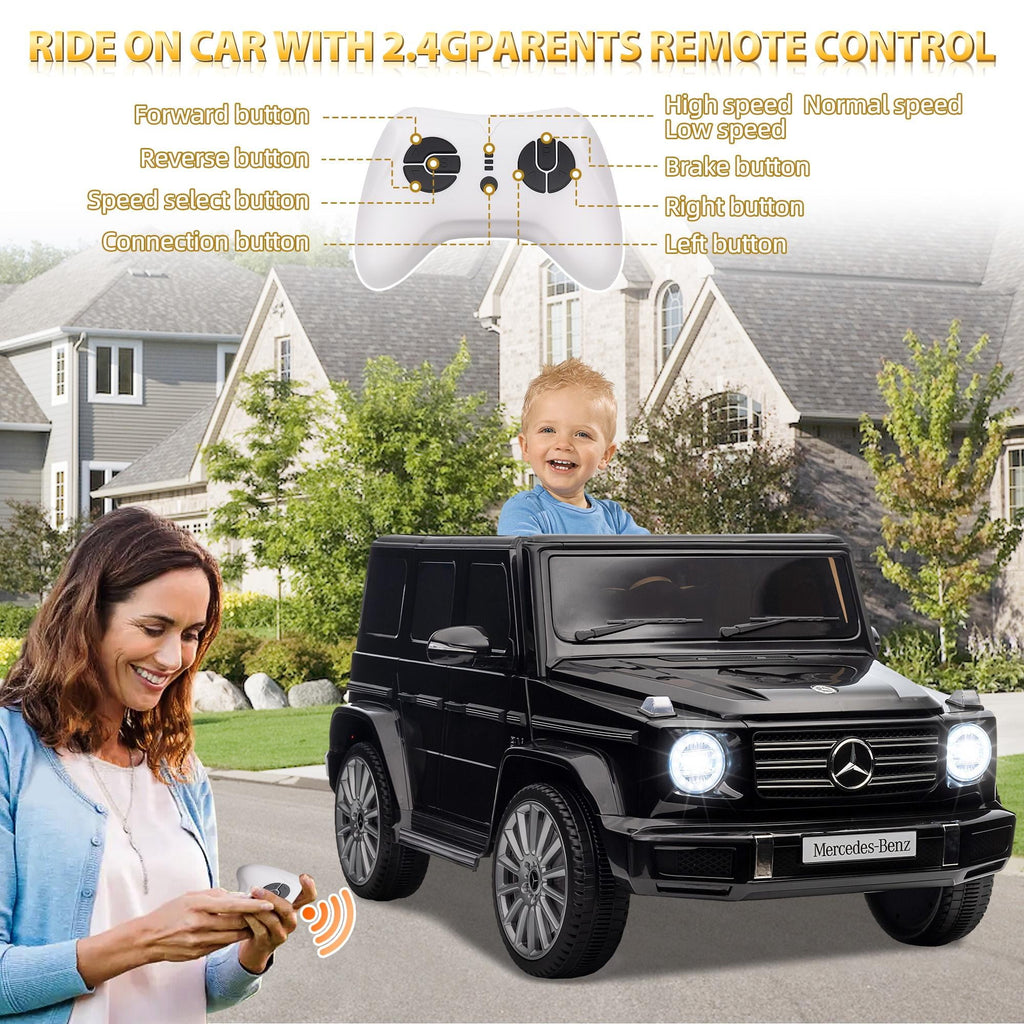 24V Ride on Car with Remote Control for Kids Mercedes Benz Ride on Car Toy for Boys and Girls 3-6 Years Old, Electric Vehicle, Bluetooth, LED Light, White