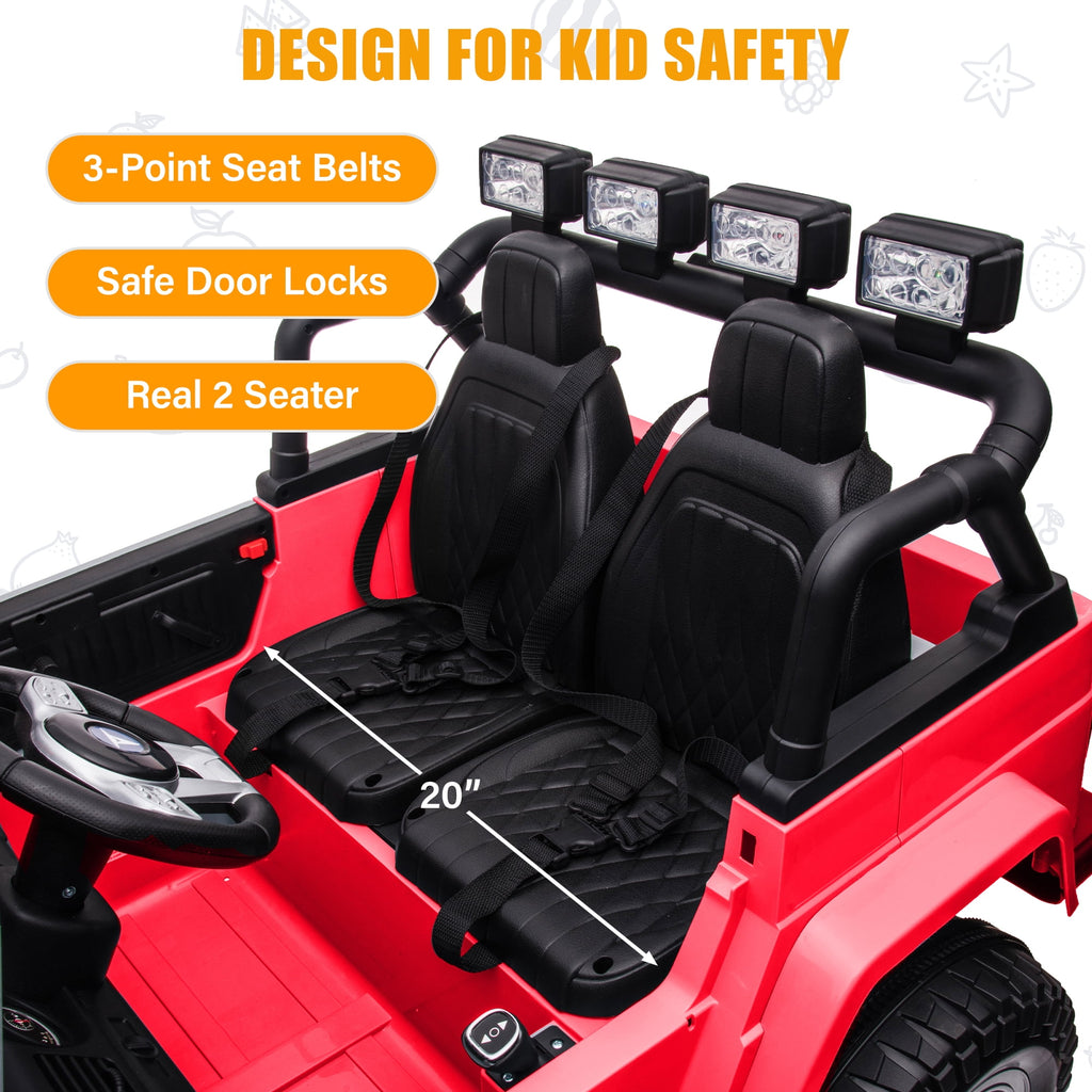 2 Seater 24V Ride on Car, Licensed Toyota Land Cruiser FJ40 Electric Truck with Remote Control, 4x80W Engine, Battery Powered Kid Car to Drive for Boy Girl, White