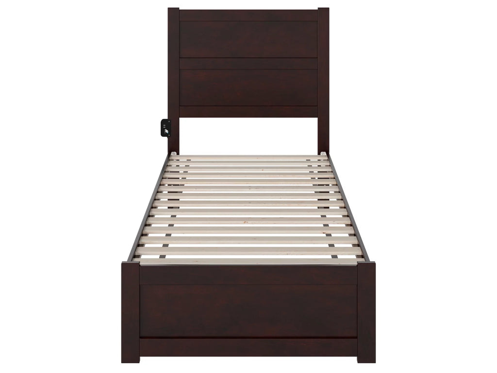 AFI NoHo 14" Twin XL Wood Platform Bed with Modern Panel Headboard & Footboard, Espresso