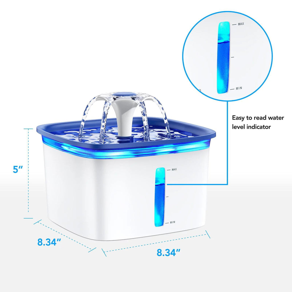 95oz/2.8L Pet Fountain, Cat Dog Water Fountain Dispenser, Automatic Electric Cat Water Bowl with Smart Pump,Blue