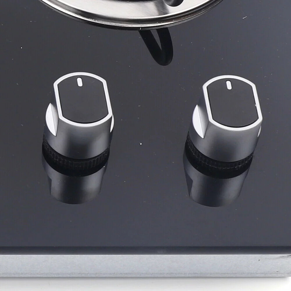 2 Burners Boat Caravan Gas Stove, Gas Cooktop Tempered Glass Built in Gas Stove,Cooktop Cast Iron Grate Stove-Top LPG for Caravan RV Camper Camper RV LPG Gas Hob Cooktop Tempered Glass Household