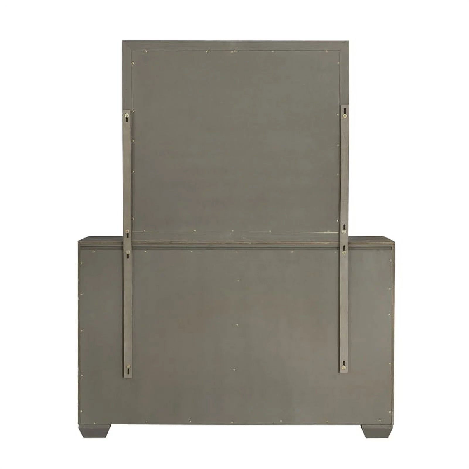 Andover Solid Wood 6 Drawer Dresser with Mirror in Dove Gray by Samuel Lawrence