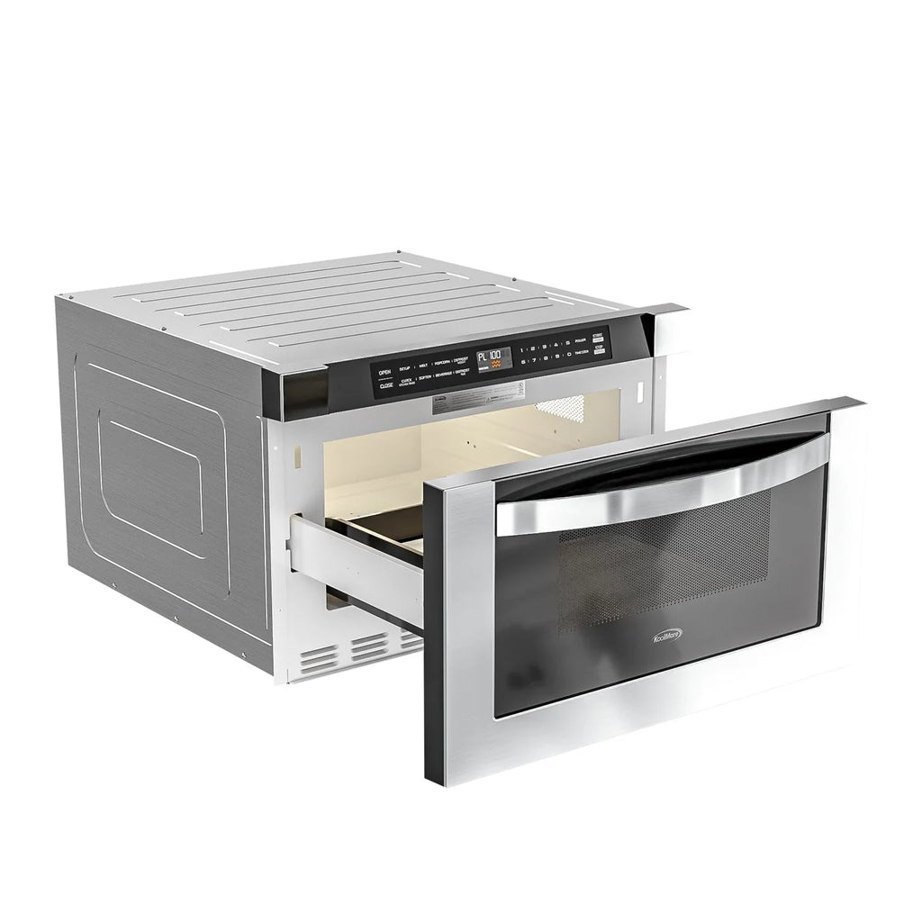 24 in. Stainless-Steel Microwave Drawer, Wall-Mounted with Flat Bottom, 1.2 Cu. Ft. (KM-MD-1SS)