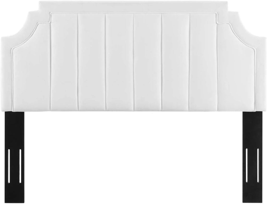 Alyona Channel Tufted Performance Velvet Headboard, , White