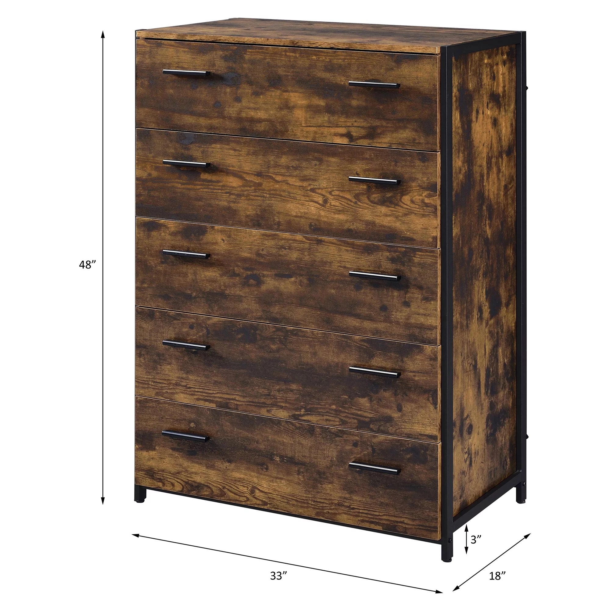 ACME Juvanth Chest in Rustic Oak and Black