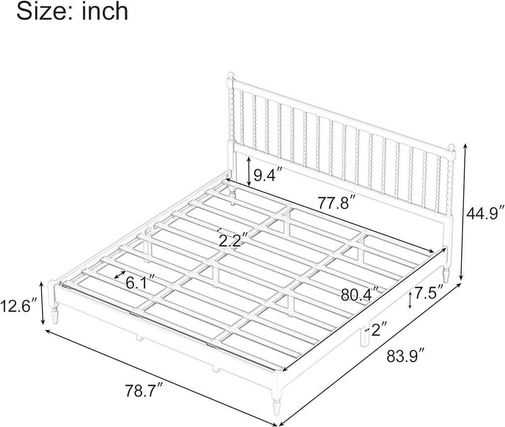 3Pcs Bedroom Set With 2 Nightstands, Queen Size Bed Frame With Gourd Shaped Headboard And Footboard, Solid Wood Platform Bed, No Spring Box Required,