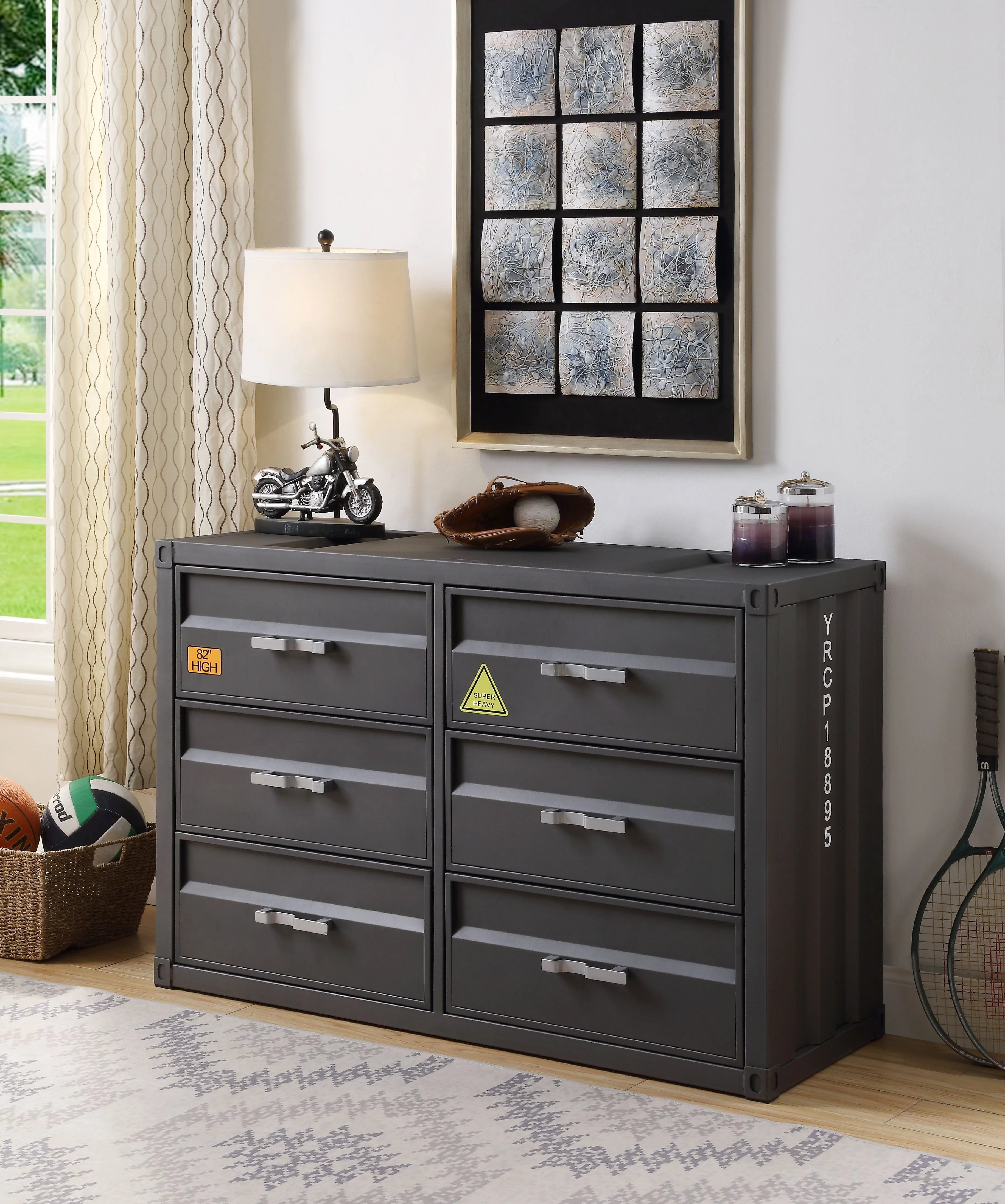 Acme Furniture Cargo Dresser in Gunmetal Finish