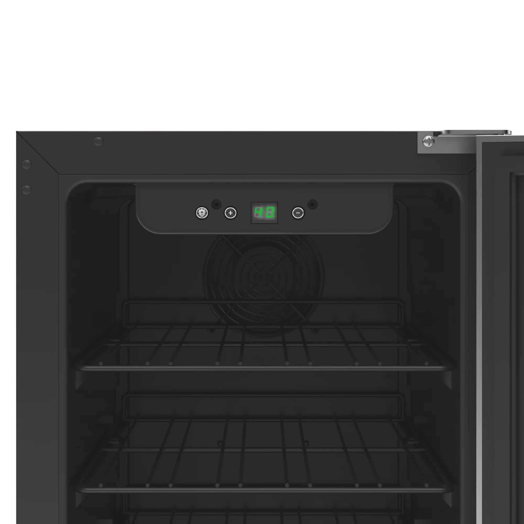 15 in. Small Stainless Steel, Glass-Door Built-In Refrigerator and Beverage Cooler, 3 cu. ft. - KM-BIR3C-GD.