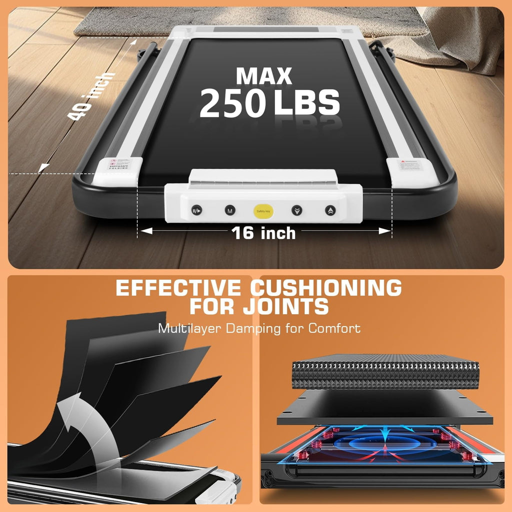 ANCHEER Treadmills, 2 in 1 Folding Treadmill, Walking Pad Treadmill Under Desk for Home Use, Portable Treadmill with Remote Control, Installation-Free