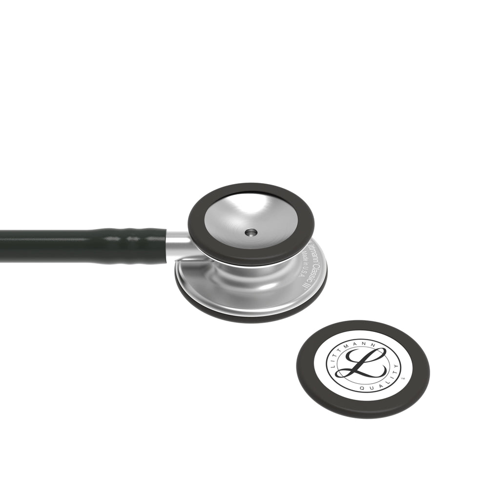 3M Littmann Classic III Stethoscope, Smoke-Finish, Black Tube, 27 inch, 5811