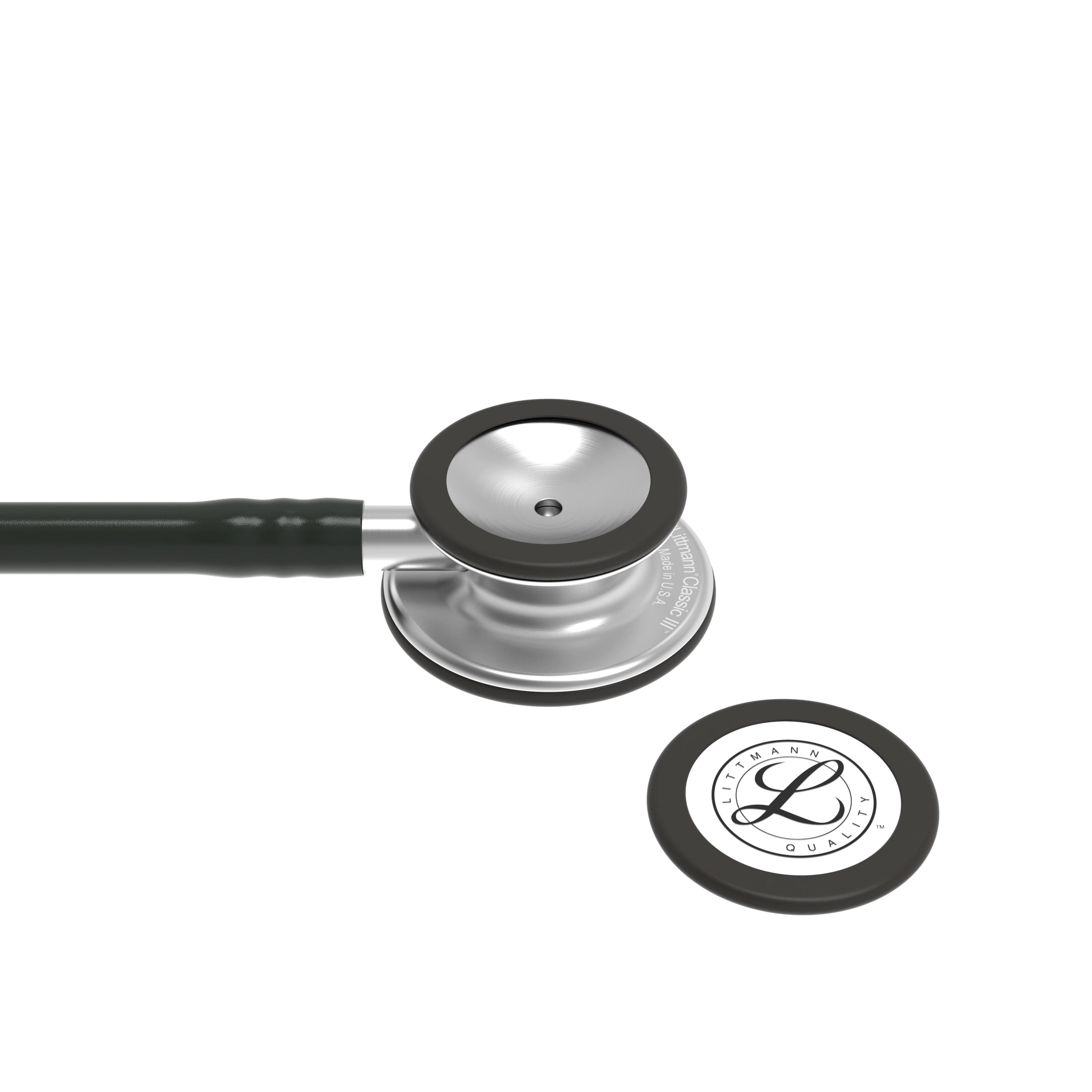 3M Littmann Classic III Stethoscope, Smoke-Finish, Black Tube, 27 inch, 5811