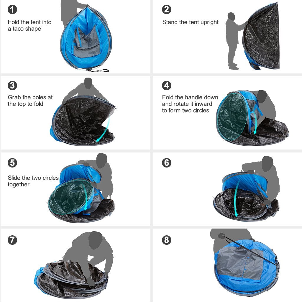 4 Person Pop Up Tents for Camping, CoPedvic Waterproof Instant Family Tents Upgraded Large Size with 2 Doors, Blue