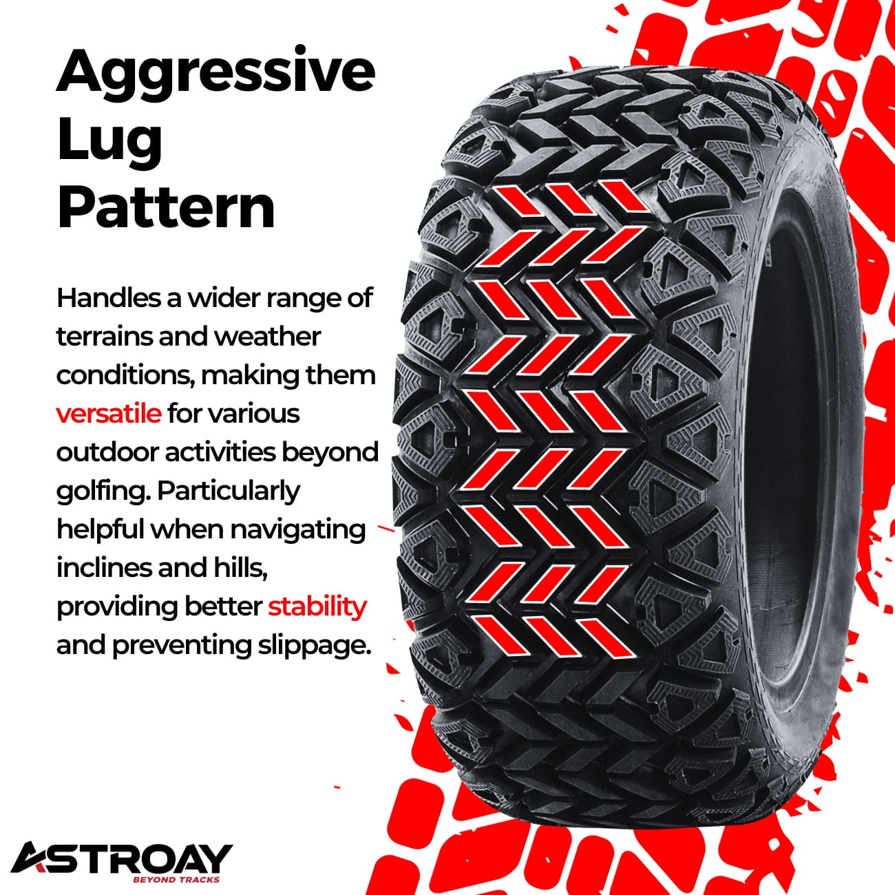 22 x 11 - 10 Astroay GF03 Golf Cart Tire