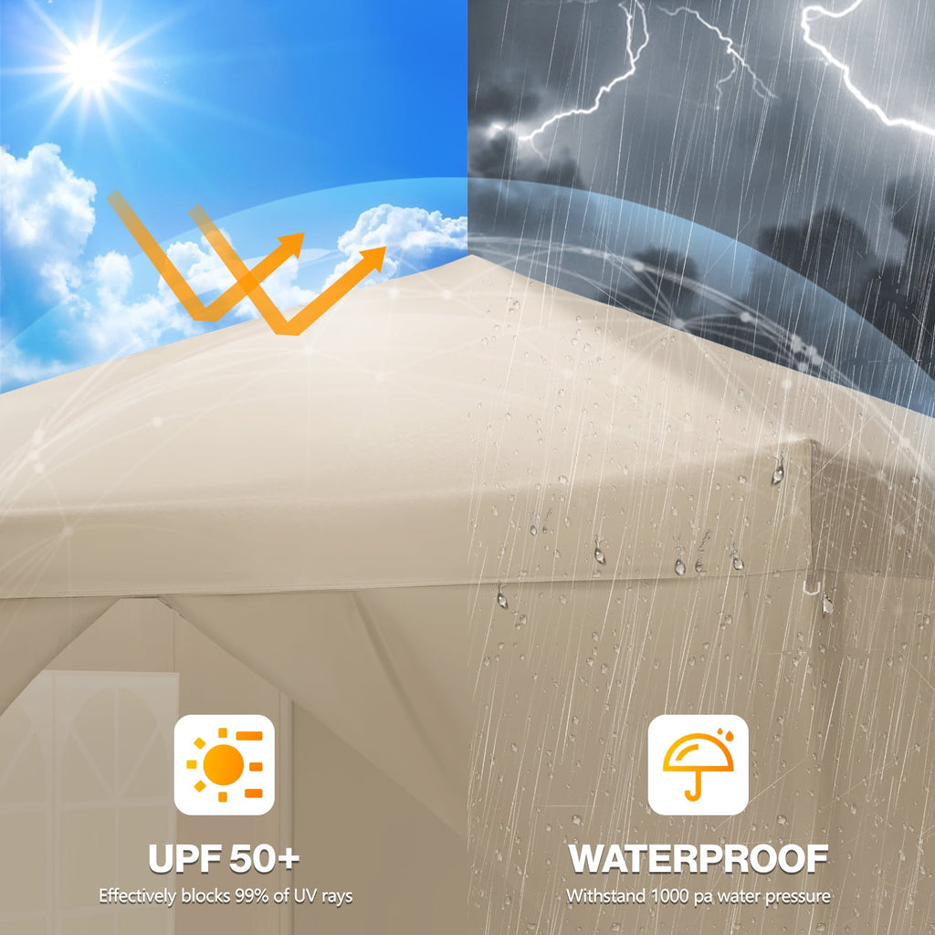 10'x 10' Pop up Canopy 1 Person Setup Canopy Portable Outdoor Party Instant Shelter with 4 Removable Sidewalls & Carrying Bag for Wedding Picnics Camping, White