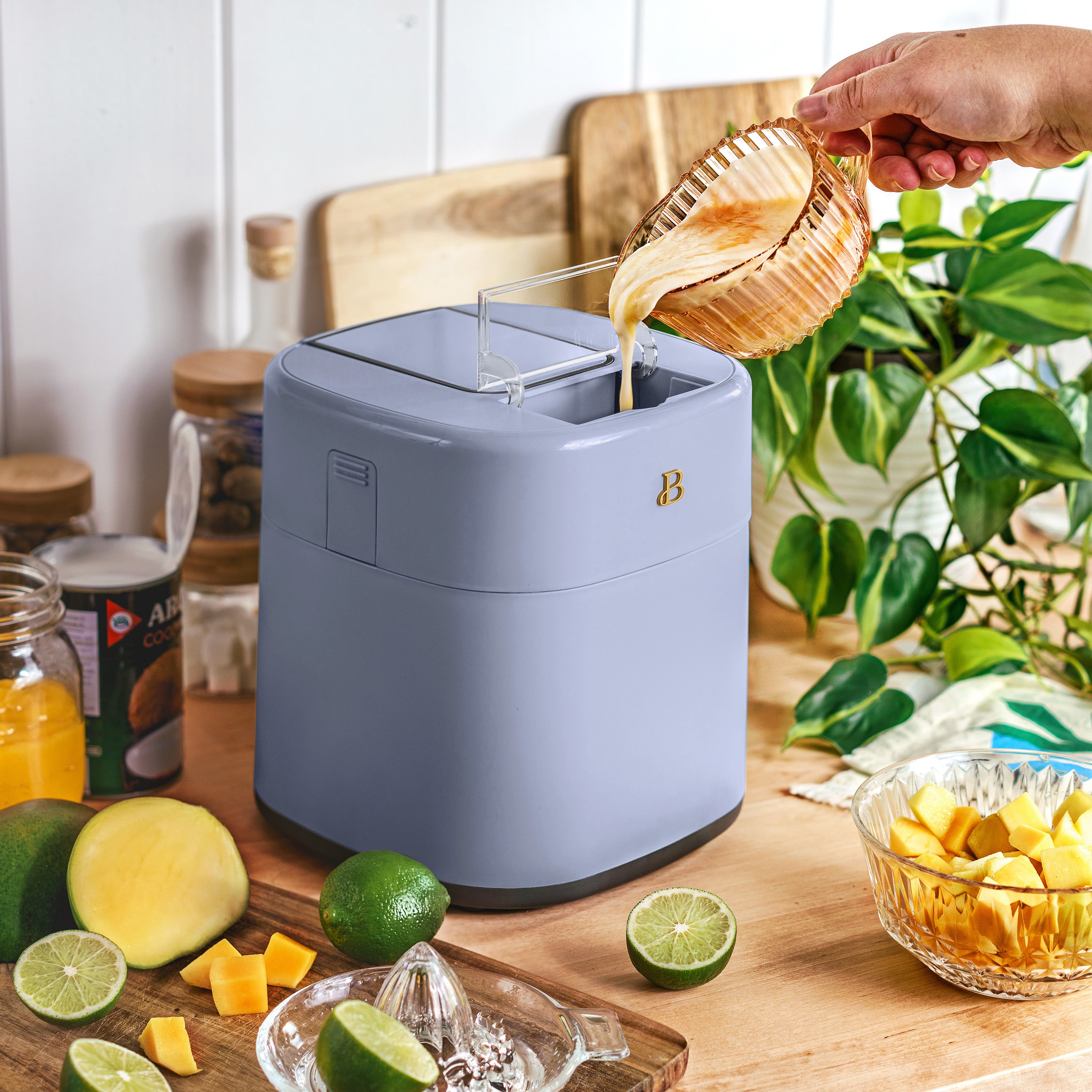 Beautiful 1.5 Qt Ice Cream Maker with Touch Activated Display, White Icing by Drew Barrymore