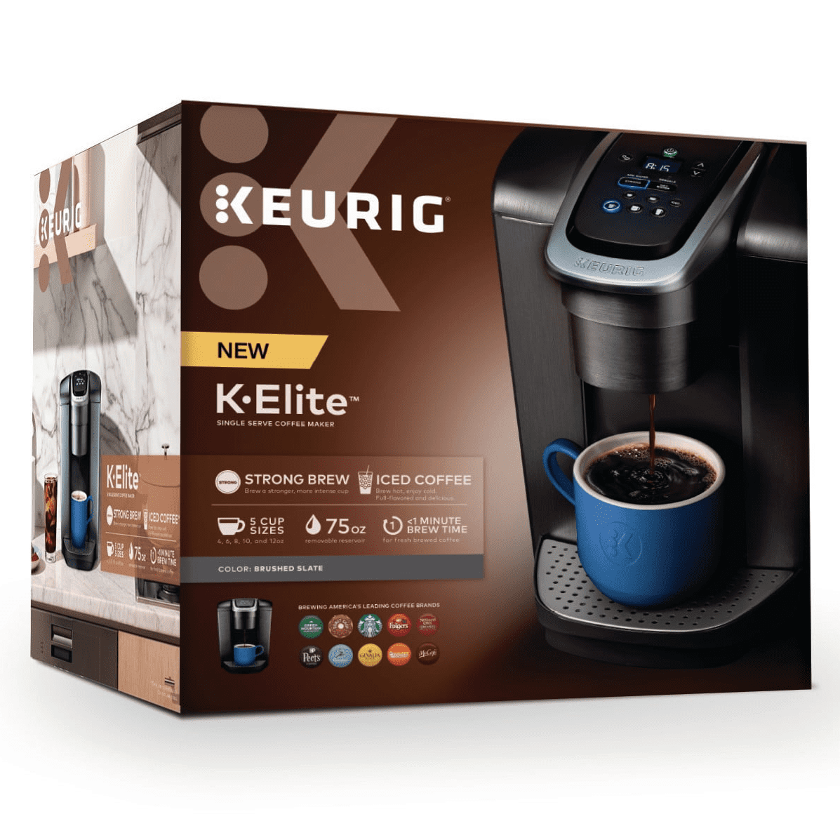 Keurig K-Elite, Single Serve K-Cup Pod Coffee Maker, Brushed Gold