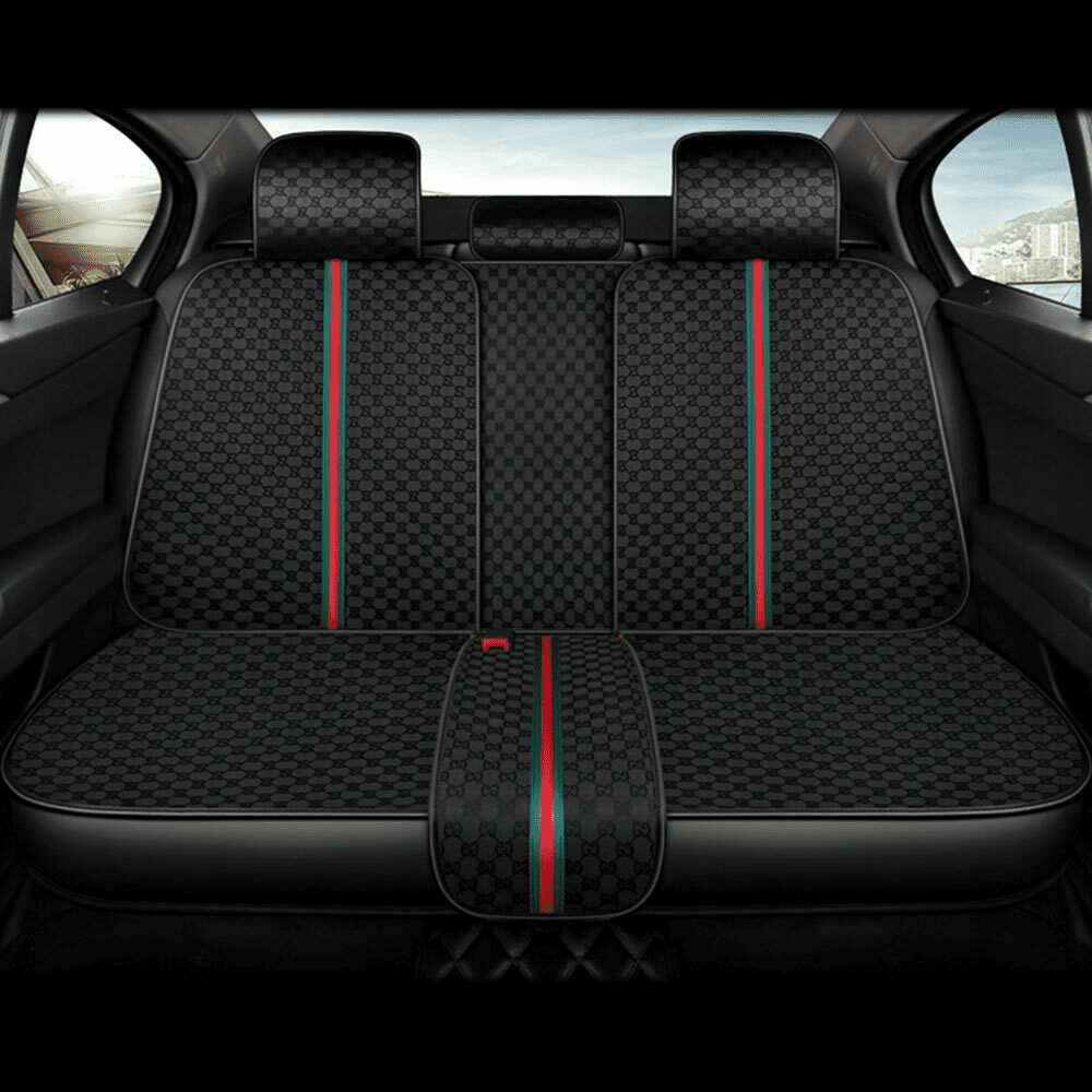 Aotiyer Universal Car Seat Covers 5PCS Full Set Car Seat Covers Accessories Breathable Leather Automotive Seat Covers for Most Cars SUVs Pick-up Trucks