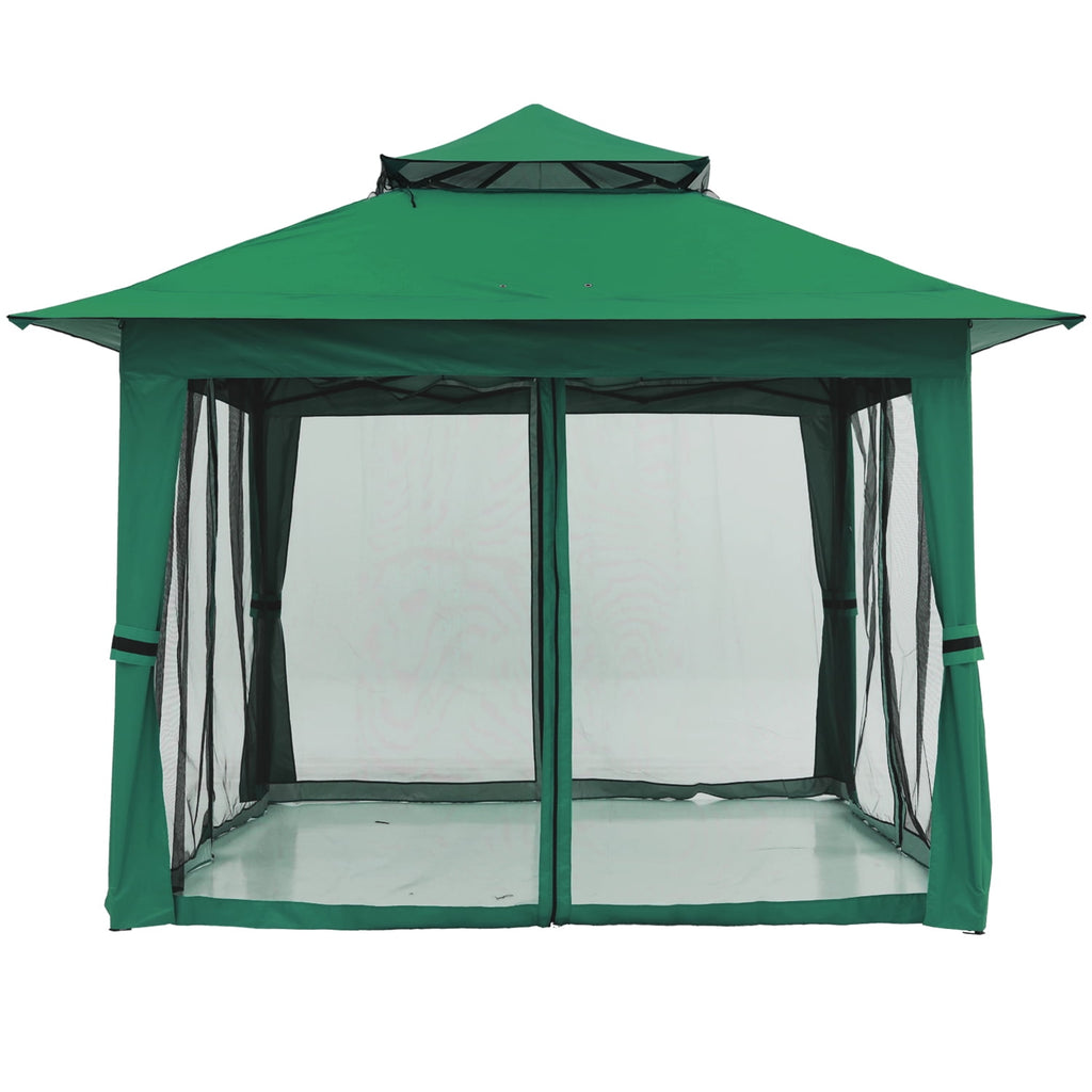 ABCCANOPY 13'x13' Gazebo Tent Outdoor Pop up Gazebo Canopy Shelter with Mosquito Netting, Brown