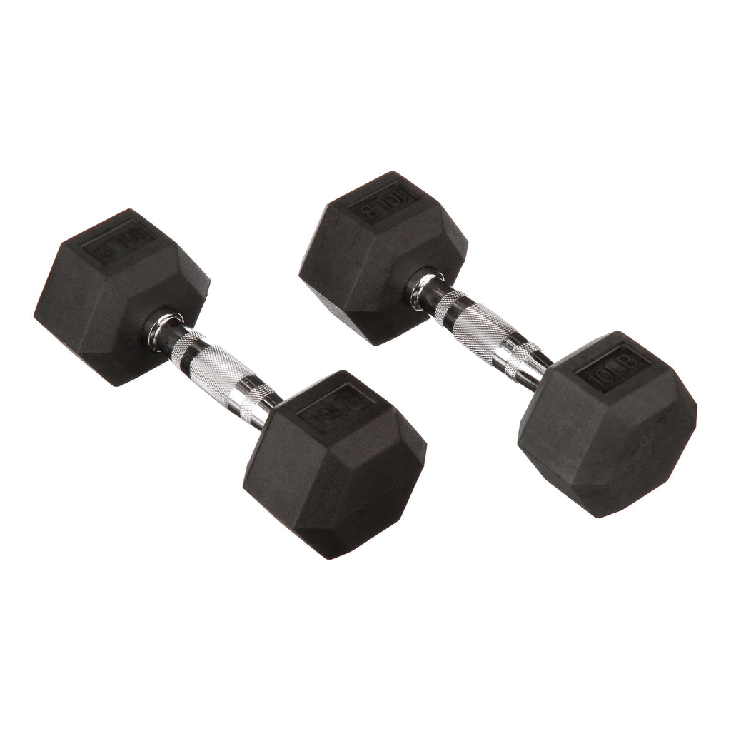 BalanceFrom Rubber Encased Hex Dumbbells, 20 Lbs. Pair