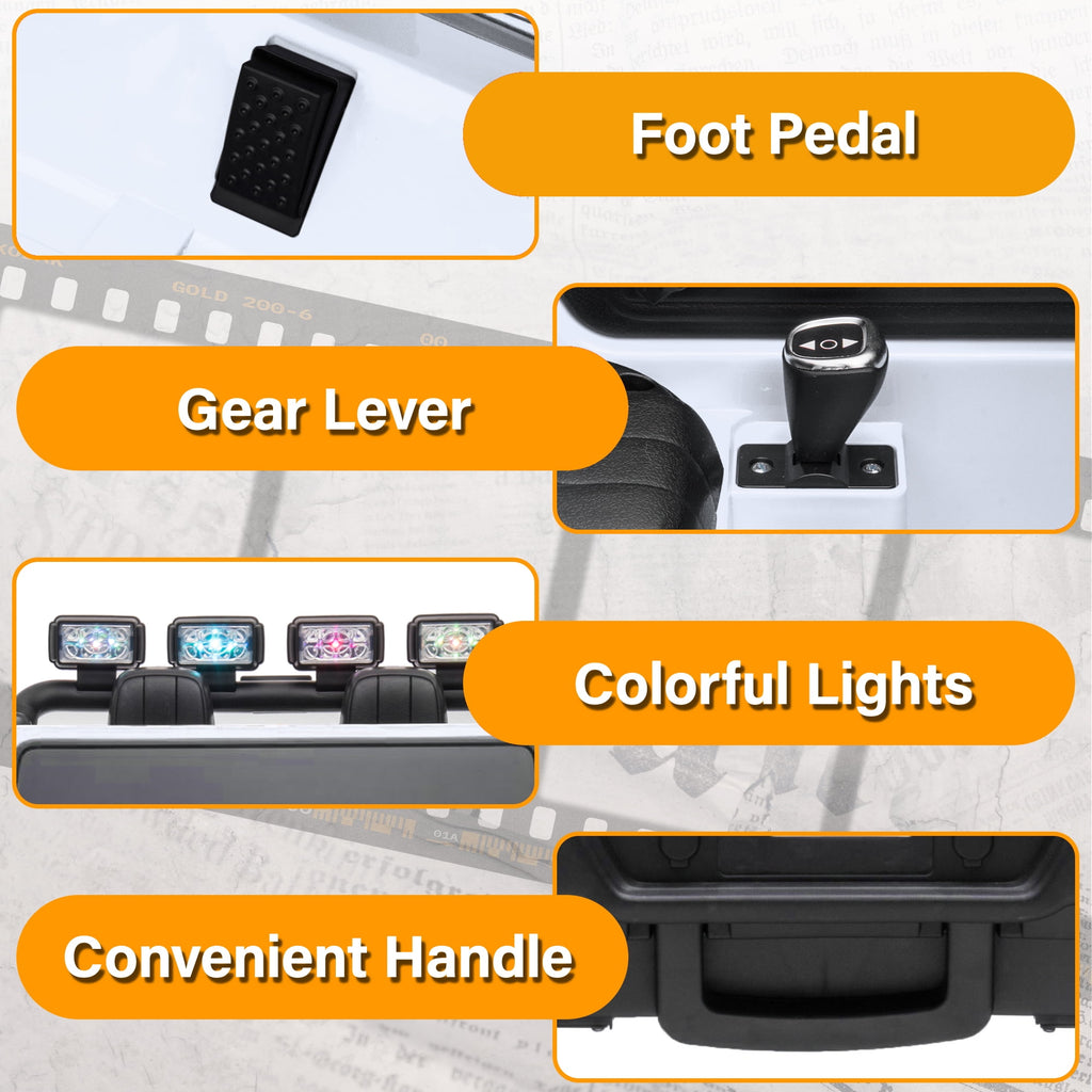 2 Seater 24V Ride on Car, Licensed Toyota Land Cruiser FJ40 Electric Truck with Remote Control, 4x80W Engine, Battery Powered Kid Car to Drive for Boy Girl, White