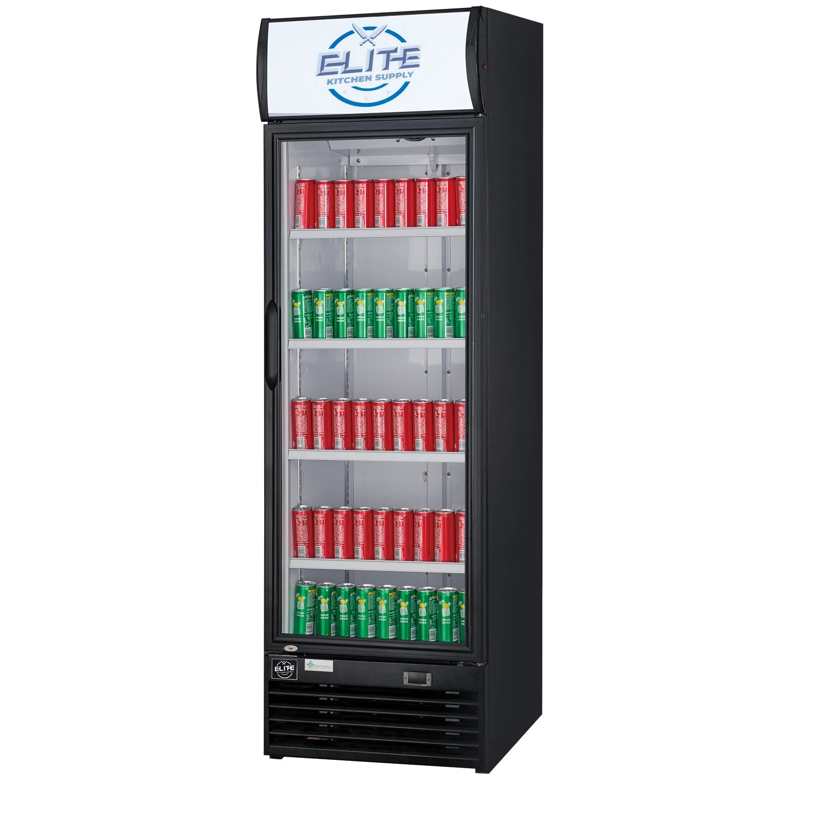 24 in. Commercial Display Cooler Refrigerator with Glass Door in Black 15.1 cu. ft.