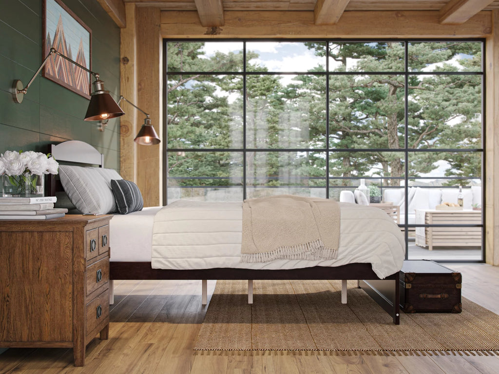 AFI Warren 14" Queen Wood Platform Bed Frame with Headboard and Footboard, Espresso