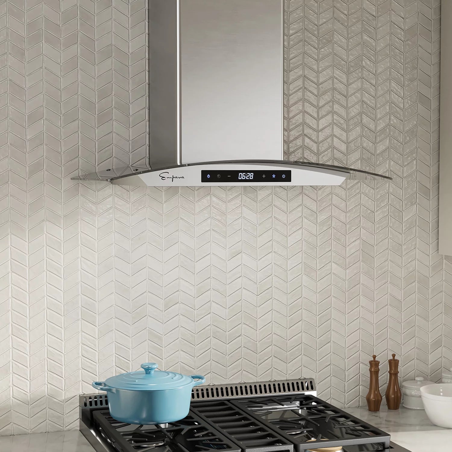 30 in. 400 CFM Ducted Kitchen Glass Wall Mount Range Hood in Stainless Steel