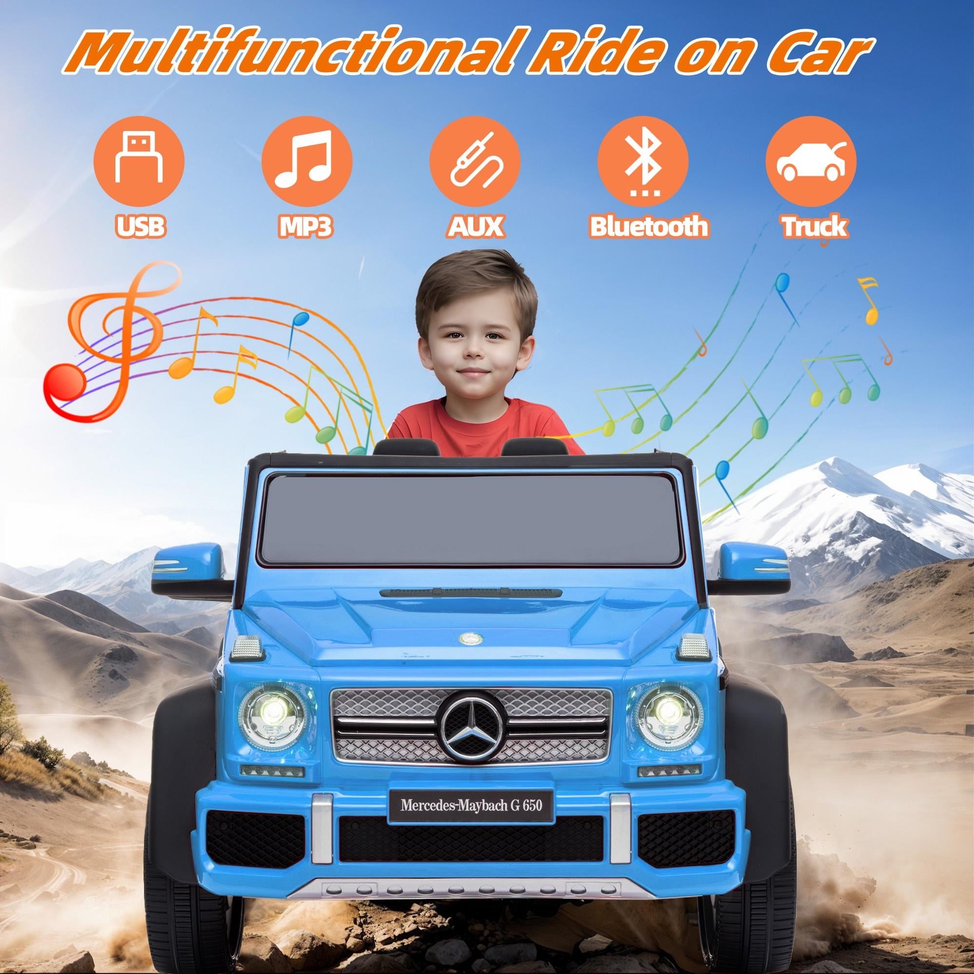 24V Ride on Car with Remote Control for Kids Mercedes Benz Ride on Car Toy for Boys and Girls 3-6 Years Old, Electric Vehicle, Bluetooth, LED Light, White