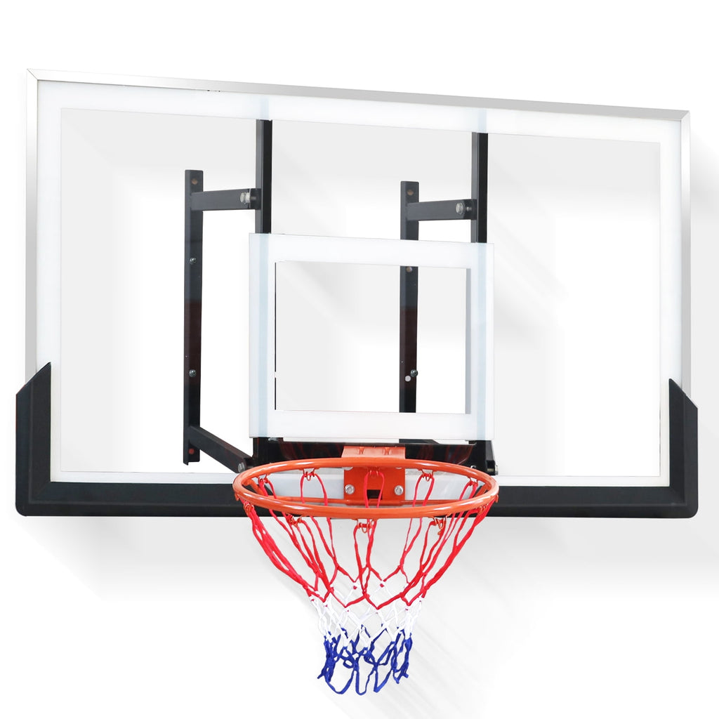 48in Basketball Backboard and Rim Combo, iFanze Professional Wall-Mounted Basketball Hoop with Shatterproof Polycarbonate Backboard for All Levels Indoor Outdoor Use