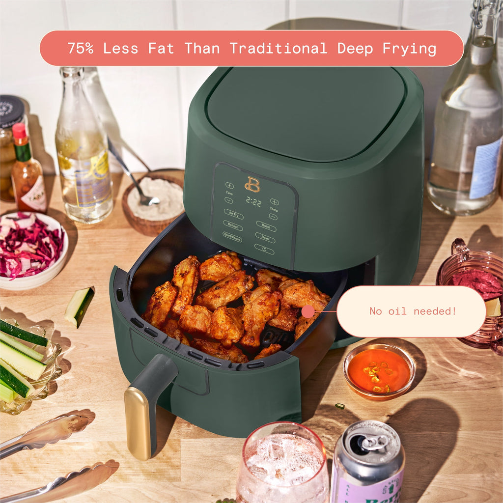 Beautiful 3 Qt Air Fryer with TurboCrisp Technology, White Icing by Drew Barrymore