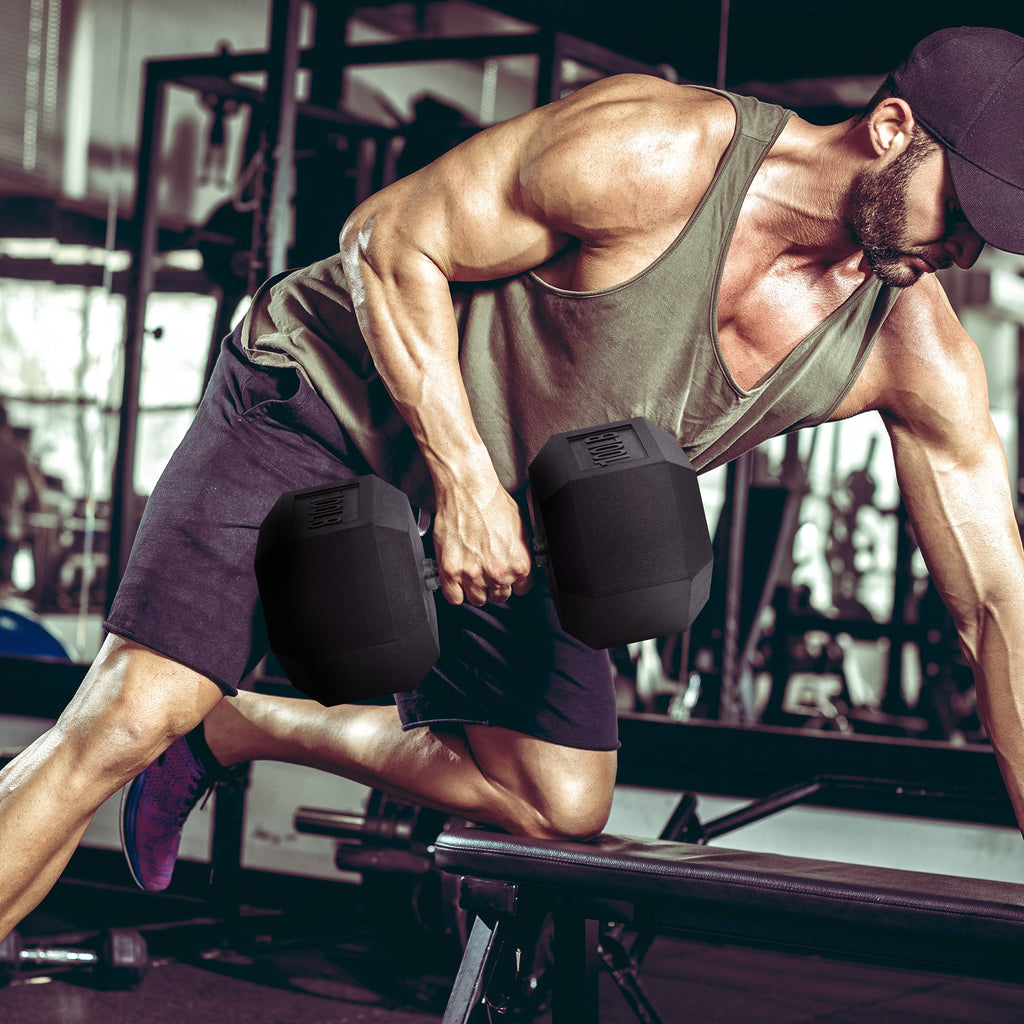 BalanceFrom Rubber Encased Hex Dumbbells, 20 Lbs. Pair