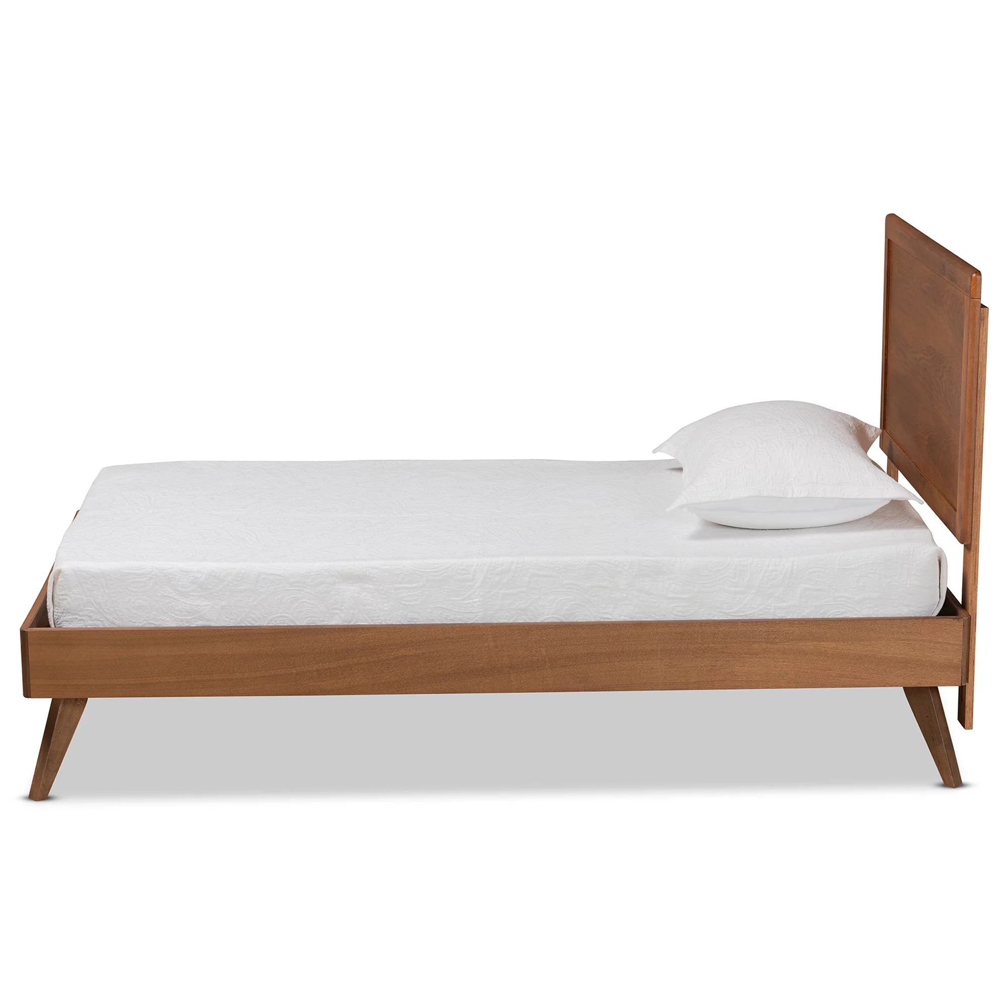 Baxton Studio Jiro Modern Engineered Wood Platform Bed, Twin, Walnut Brown