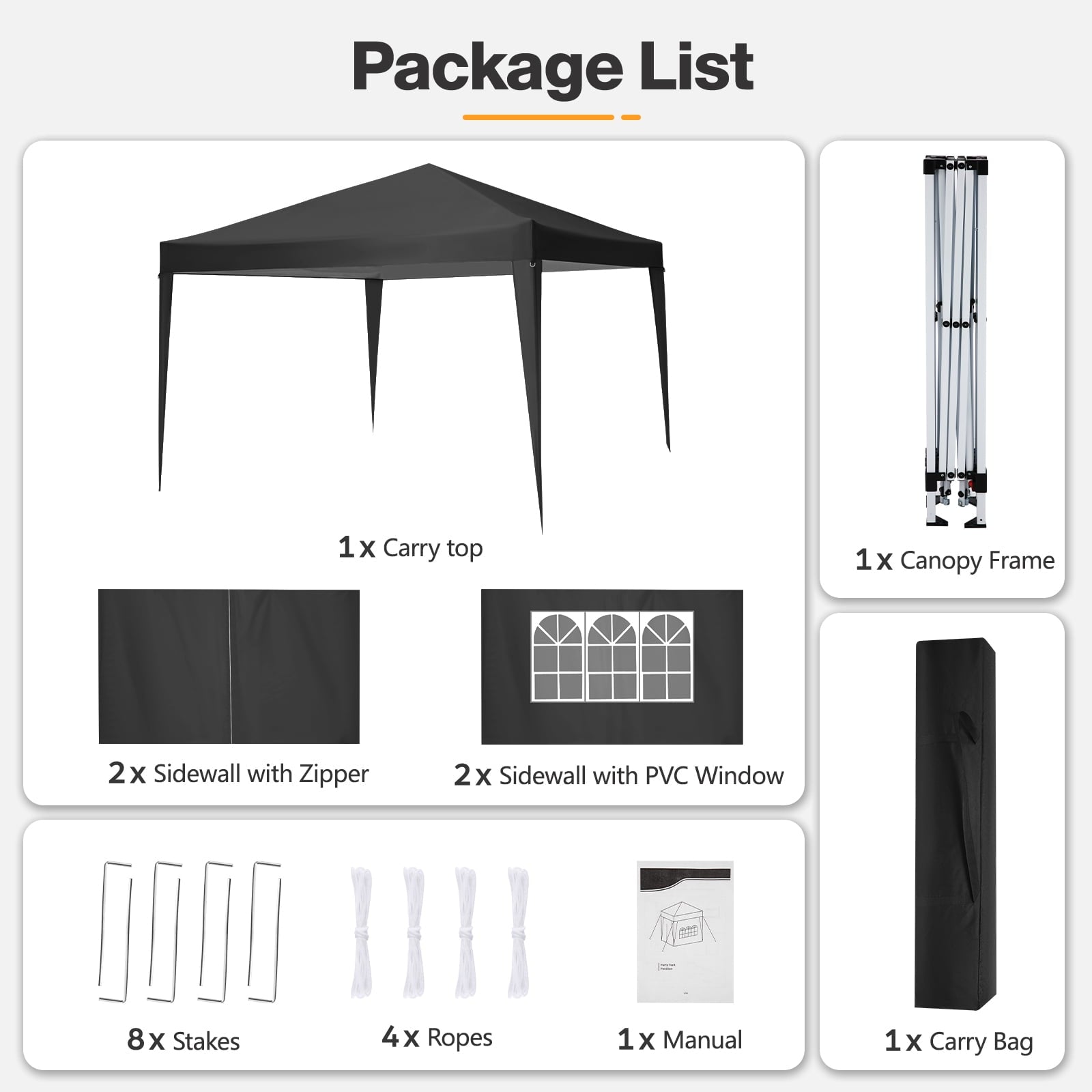 10'x 10' Pop up Canopy 1 Person Setup Canopy Portable Outdoor Party Instant Shelter with 4 Removable Sidewalls & Carrying Bag for Wedding Picnics Camping, White