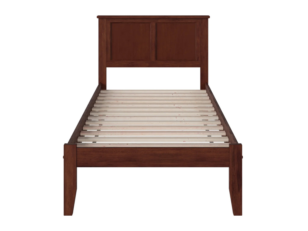 AFI Madison Twin Solid Wood Platform Bed with Panel Headboard in Walnut
