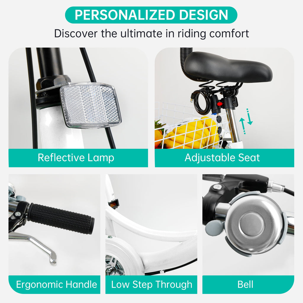 ARTUDATECH 7-Speed Adult Tricycle 24" Purple Three-Wheeled 3 Wheel Cruiser Bike with Seat and Rear Basket for Shopping,Commuting,Camping