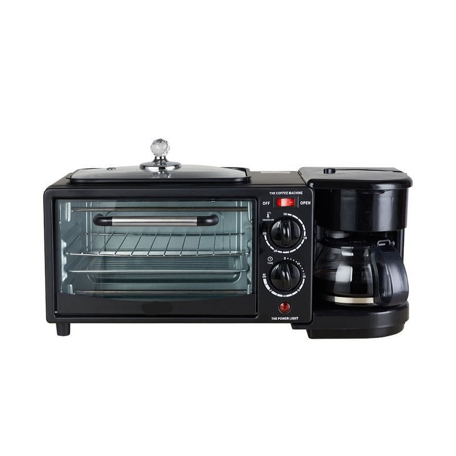 3-in-1 Breakfast Maker Multi-function Coffee Maker, Non-Stick Griddle, and Toaster Oven Household All-in-one Breakfast Machine
