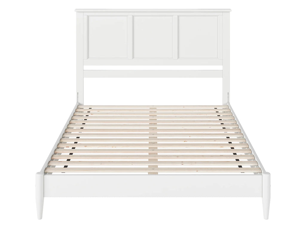 AFI Charlotte Queen Solid Wood Low Profile Platform Bed, White