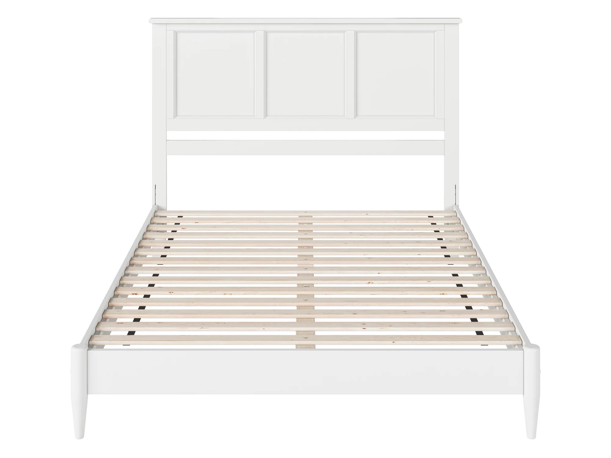 AFI Charlotte Queen Solid Wood Low Profile Platform Bed, White