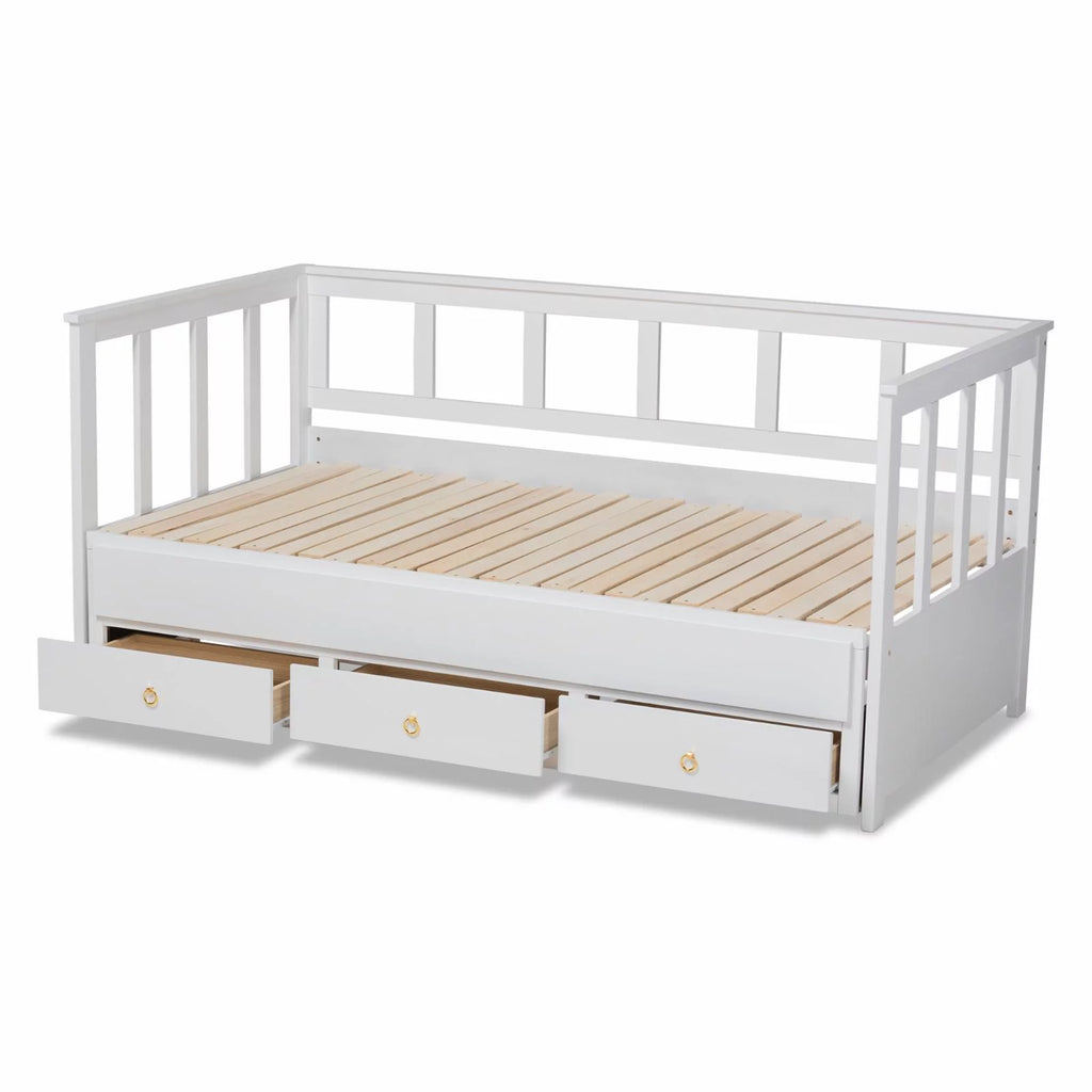 Baxton Studio Kendra White Finished Expandable Twin Size to King Size Daybed