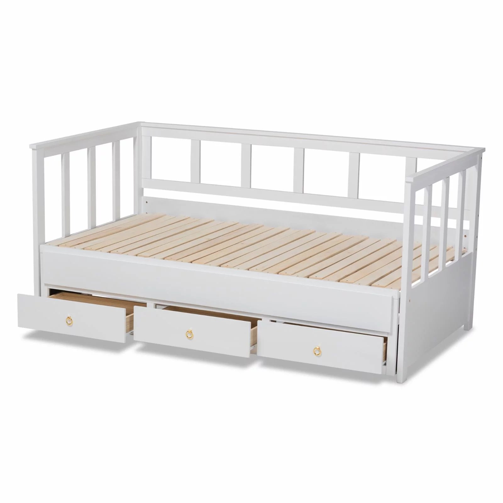 Baxton Studio Kendra White Finished Expandable Twin Size to King Size Daybed