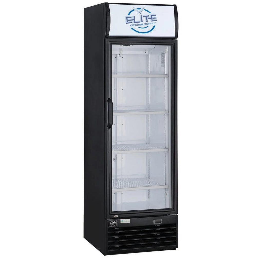24 in. Commercial Display Cooler Refrigerator with Glass Door in Black 15.1 cu. ft.