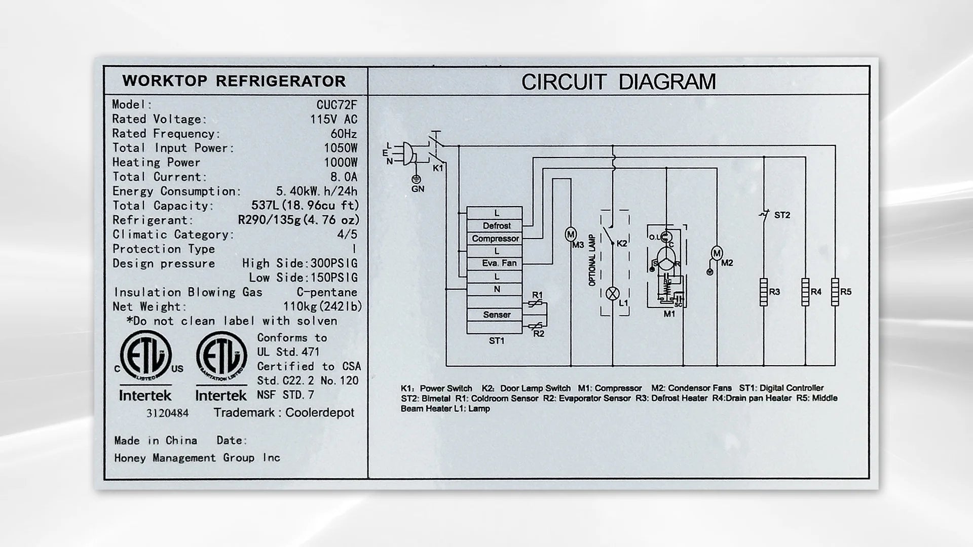 72 in. Commercial Undercounter Freezer 19 Cu.Ft. Stainless Steel Three-Door Commercial Freezer Heavy Duty